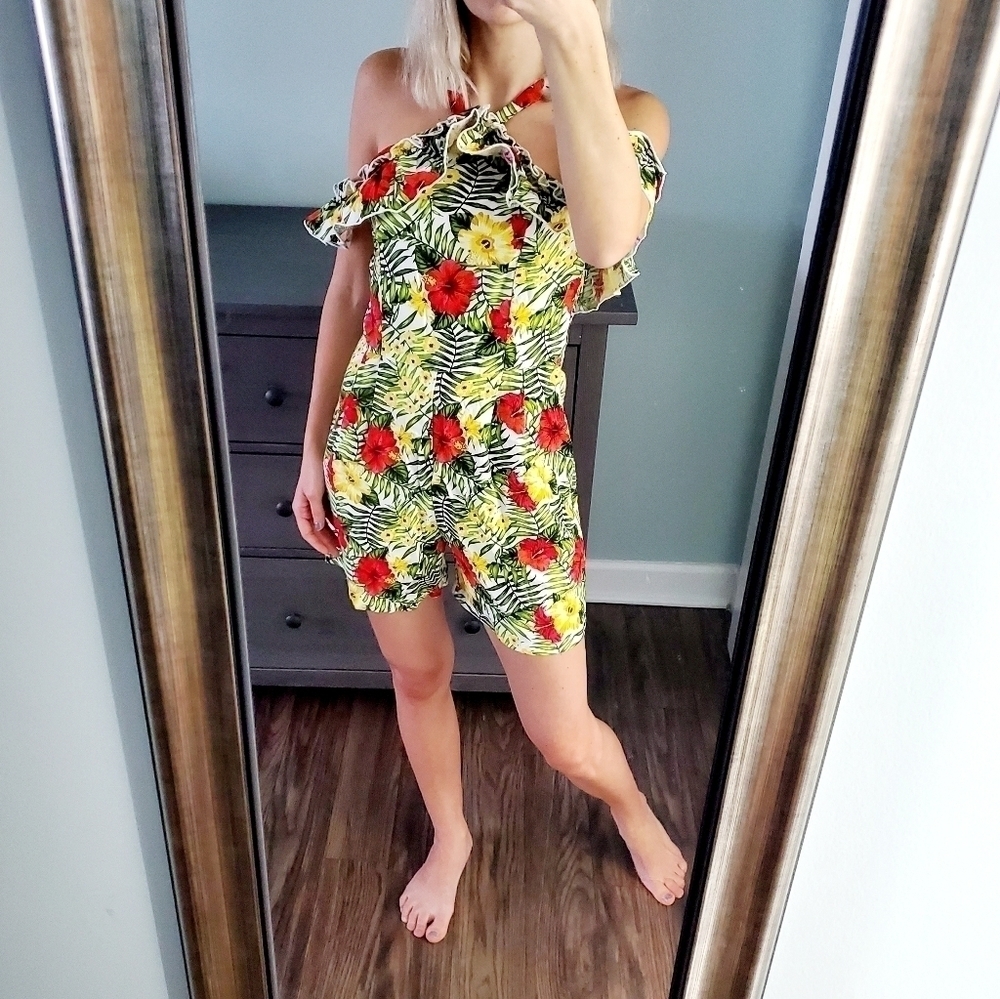NEW XOXO Tropical Print Romper